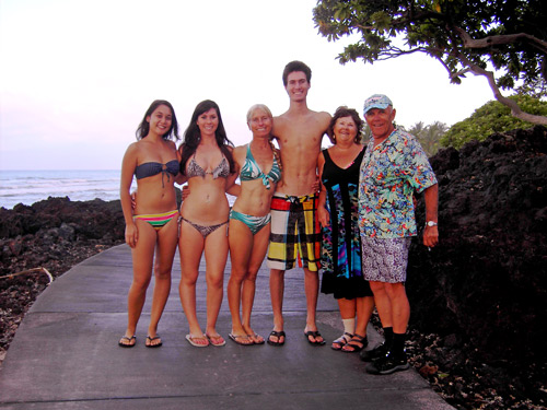 Calley O'Neill with family and yoga students